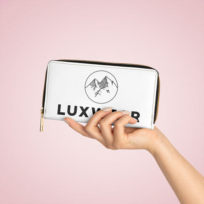 Luxwear Zipper Wallet - Stylish White Leather Wallet for Adventurers & Everyday Use