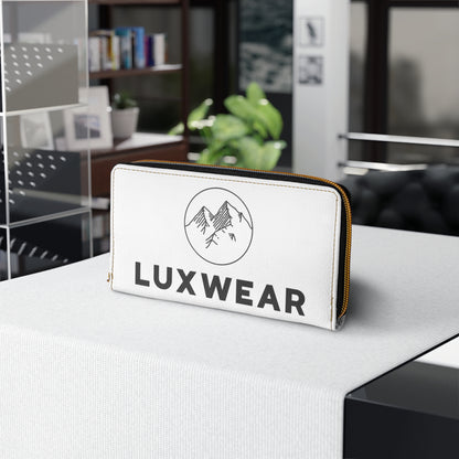 Luxwear Zipper Wallet - Stylish White Leather Wallet for Adventurers & Everyday Use